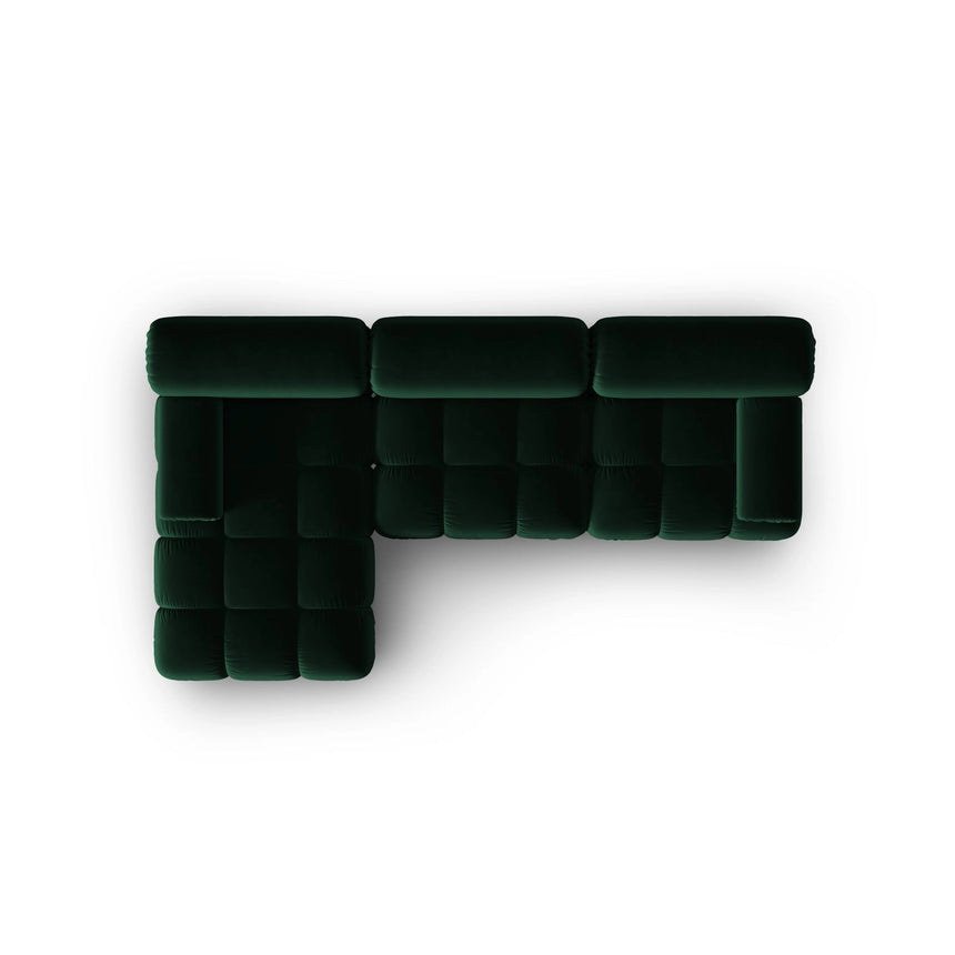 Cortina Modulares 4-Sitzer Ecksofa, Linke Seite, aus Samt in Flaschengrün (Bluvel 78), 282x155 cm von Cosmopolitan Design – Bild 6