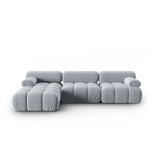 Cortina Modulares 4-Sitzer Ecksofa, Linke Seite, aus Samt in Hellblau (Bluvel 06), 282x155 cm von Cosmopolitan Design – Bild 1