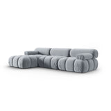 Cortina Modulares 4-Sitzer Ecksofa, Linke Seite, aus Samt in Hellblau (Bluvel 06), 282x155 cm von Cosmopolitan Design – Bild 3