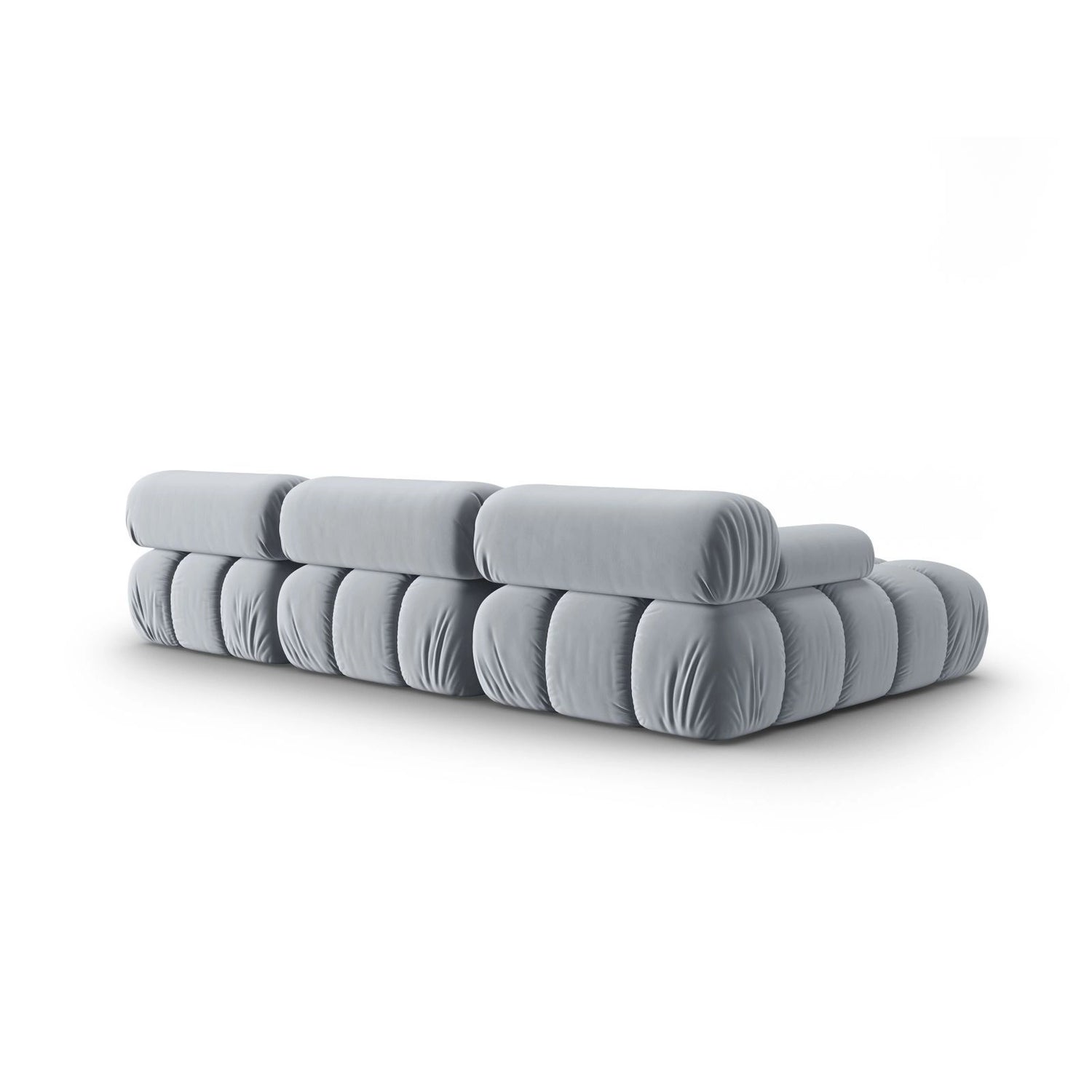 Cortina Modulares 4-Sitzer Ecksofa, Linke Seite, aus Samt in Hellblau (Bluvel 06), 282x155 cm von Cosmopolitan Design – Bild 5