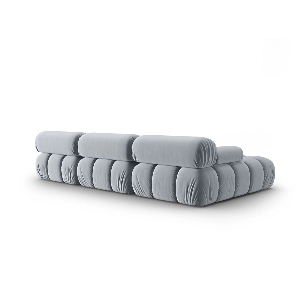 Cortina Modulares 4-Sitzer Ecksofa, Linke Seite, aus Samt in Hellblau (Bluvel 06), 282x155 cm von Cosmopolitan Design – Bild 5