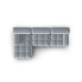 Cortina Modulares 4-Sitzer Ecksofa, Linke Seite, aus Samt in Hellblau (Bluvel 06), 282x155 cm von Cosmopolitan Design – Bild 6