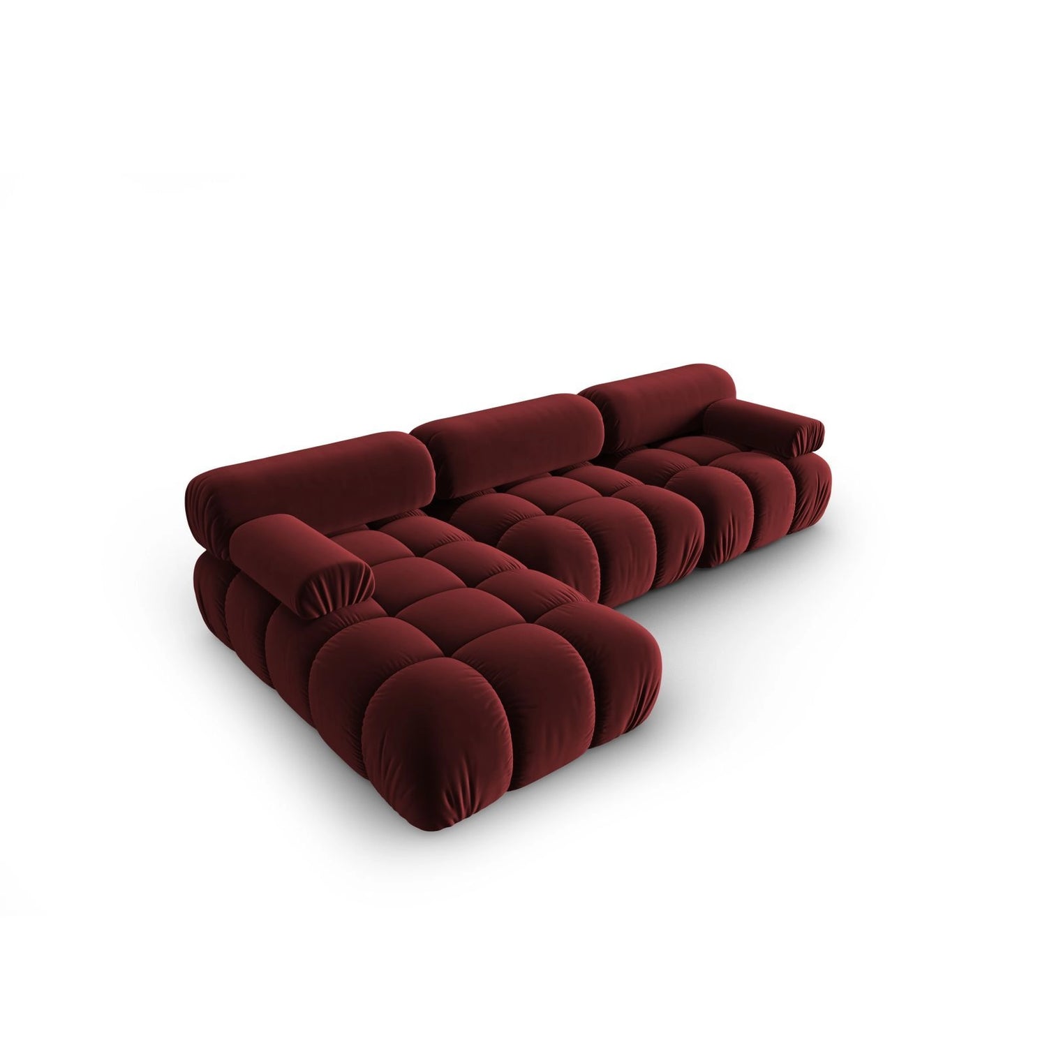 Cortina Modulares 4-Sitzer Ecksofa, Linke Seite, aus Samt in Rot (Bluvel 59), 282x155 cm von Cosmopolitan Design – Bild 4