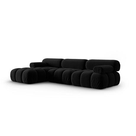 Cortina Modulares 4-Sitzer Ecksofa, Linke Seite, aus Samt in Schwarz (Bluvel 19), 282x155 cm von Cosmopolitan Design – Bild 3