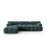 Cortina Modulares 4-Sitzer Ecksofa, Linke Seite, aus Samt in Türkis (Bluvel 85), 282x155 cm von Cosmopolitan Design – Bild 1