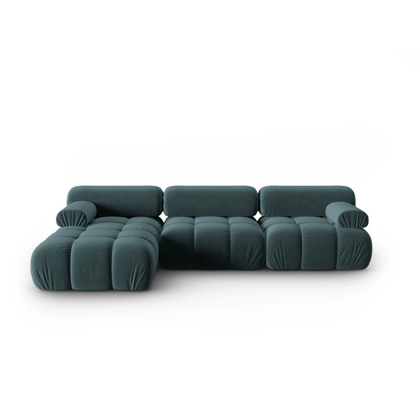 Cortina Modulares 4-Sitzer Ecksofa, Linke Seite, aus Samt in Türkis (Bluvel 85), 282x155 cm von Cosmopolitan Design – Bild 1