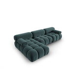 Cortina Modulares 4-Sitzer Ecksofa, Linke Seite, aus Samt in Türkis (Bluvel 85), 282x155 cm von Cosmopolitan Design – Bild 4