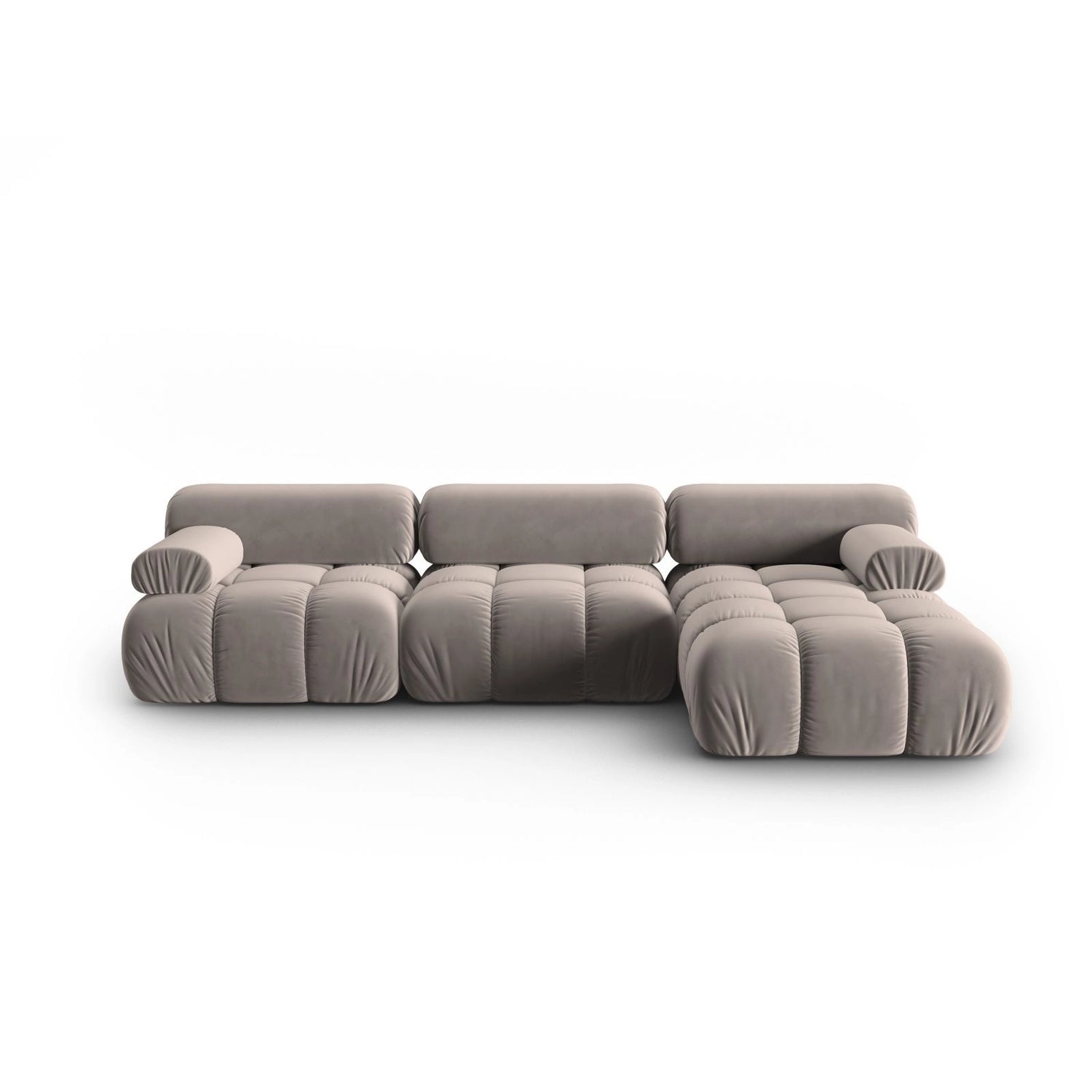 Cortina Modulares 4-Sitzer Ecksofa, Rechte Seite, aus Samt in Cappuccino (Bluvel 40), 282x155 cm von Cosmopolitan Design – Bild 1
