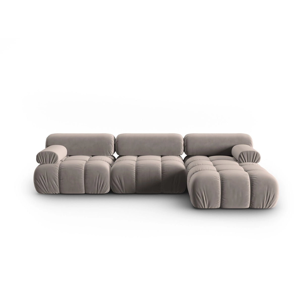 Cortina Modulares 4-Sitzer Ecksofa, Rechte Seite, aus Samt in Cappuccino (Bluvel 40), 282x155 cm von Cosmopolitan Design – Bild 1