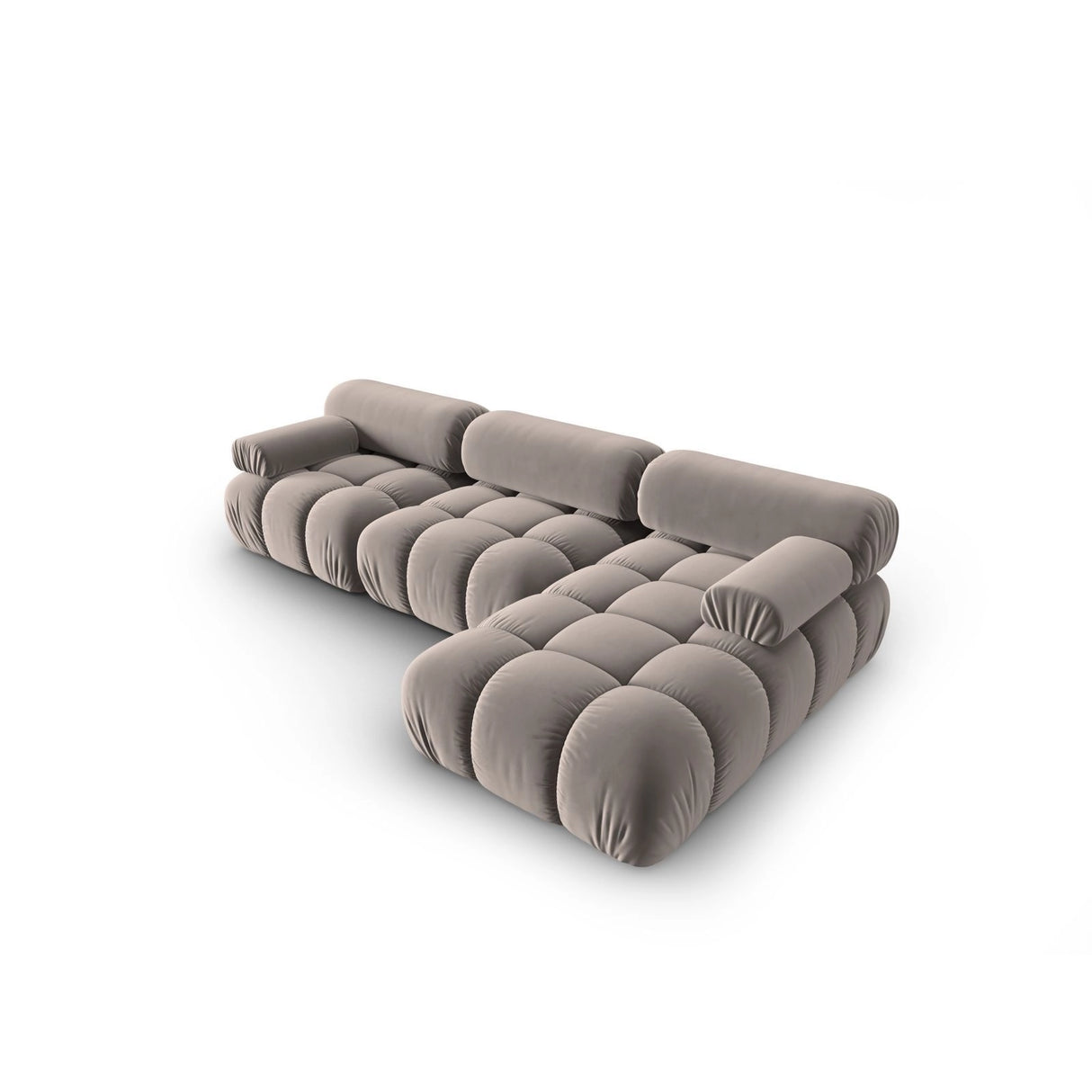 Cortina Modulares 4-Sitzer Ecksofa, Rechte Seite, aus Samt in Cappuccino (Bluvel 40), 282x155 cm von Cosmopolitan Design – Bild 4