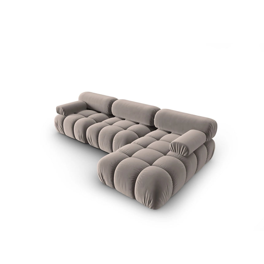 Cortina Modulares 4-Sitzer Ecksofa, Rechte Seite, aus Samt in Cappuccino (Bluvel 40), 282x155 cm von Cosmopolitan Design – Bild 4