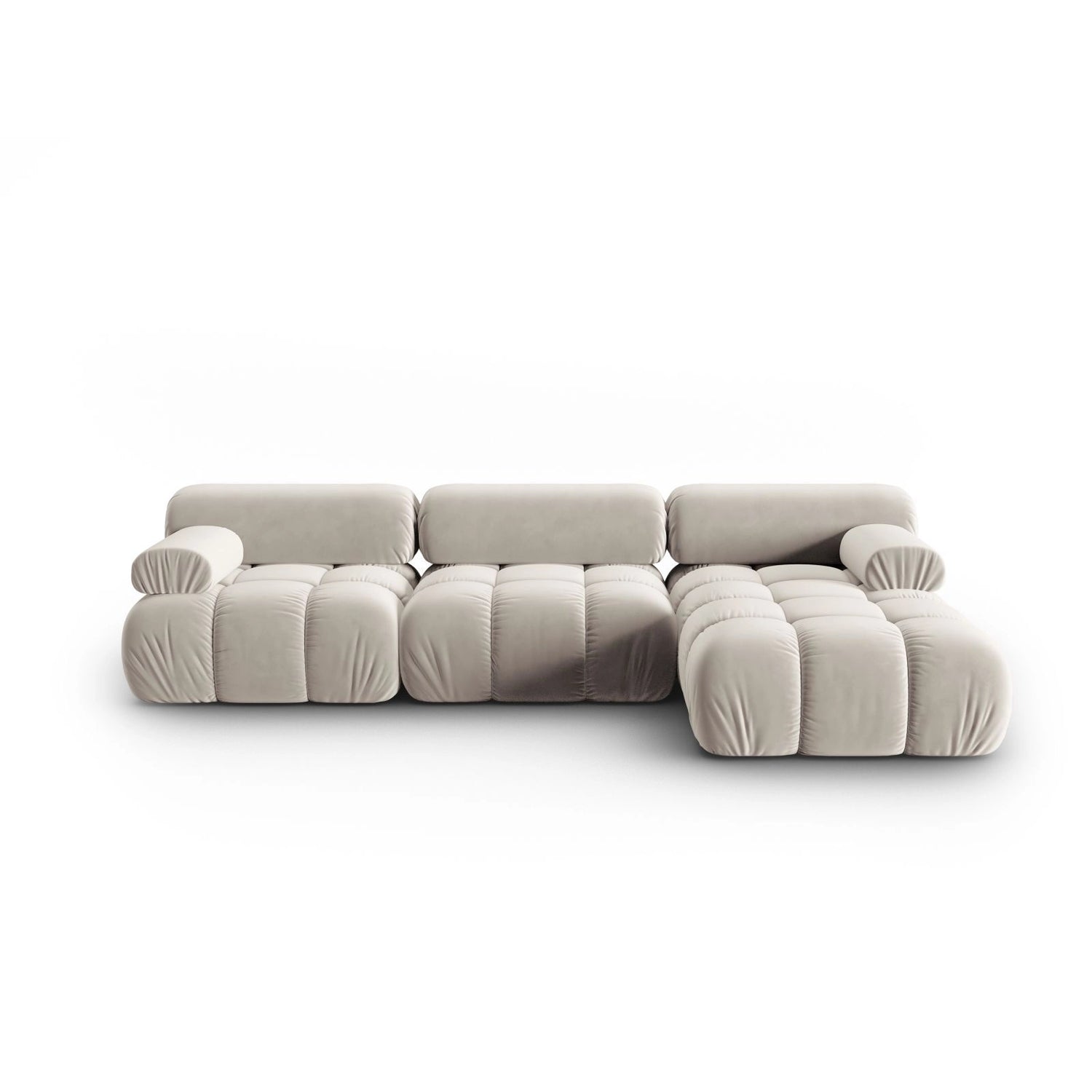 Cortina Modulares 4-Sitzer Ecksofa, Rechte Seite, aus Samt in Dunkelbeige (Bluvel 30), 282x155 cm von Cosmopolitan Design – Bild 1
