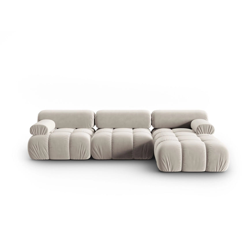 Cortina Modulares 4-Sitzer Ecksofa, Rechte Seite, aus Samt in Dunkelbeige (Bluvel 30), 282x155 cm von Cosmopolitan Design – Bild 1