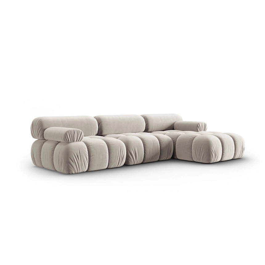 Cortina Modulares 4-Sitzer Ecksofa, Rechte Seite, aus Samt in Dunkelbeige (Bluvel 30), 282x155 cm von Cosmopolitan Design – Bild 3