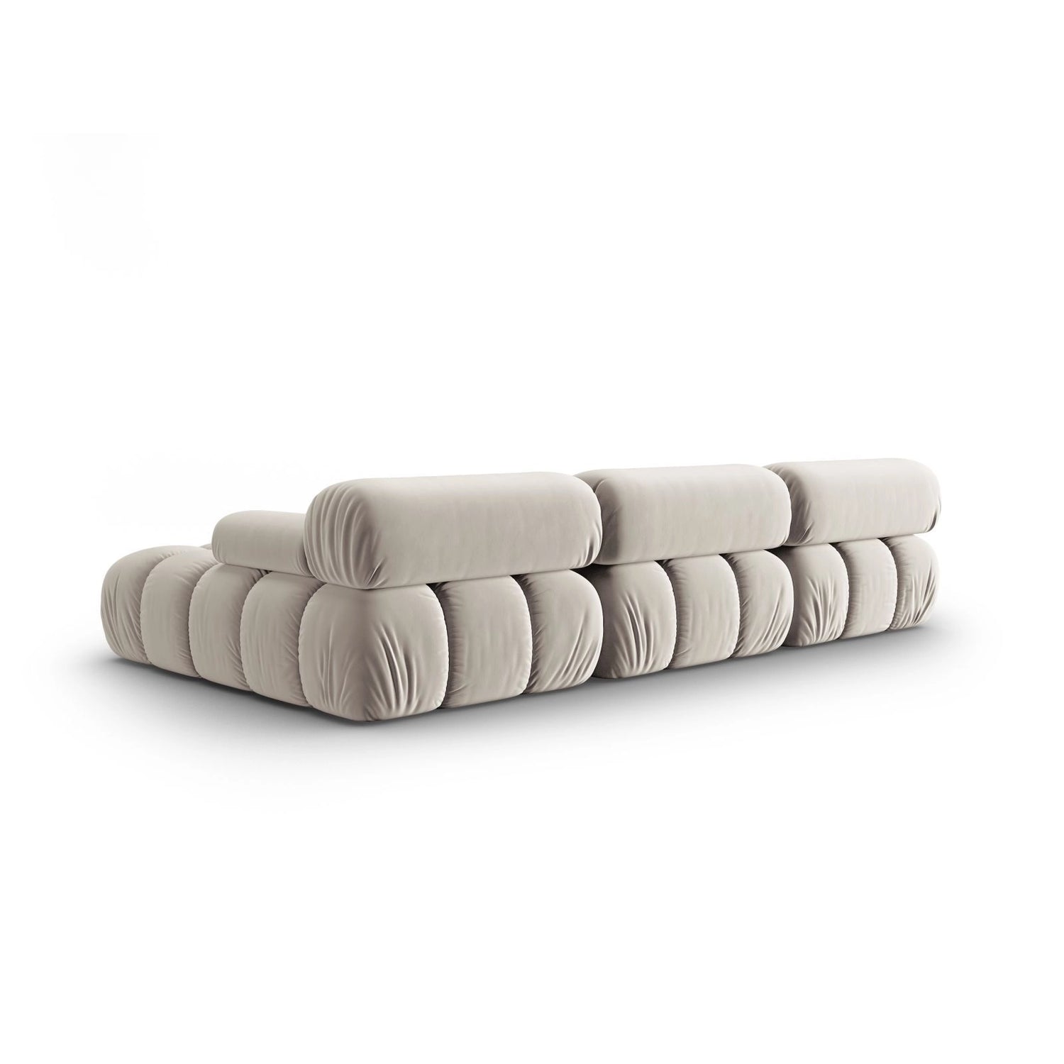 Cortina Modulares 4-Sitzer Ecksofa, Rechte Seite, aus Samt in Dunkelbeige (Bluvel 30), 282x155 cm von Cosmopolitan Design – Bild 5