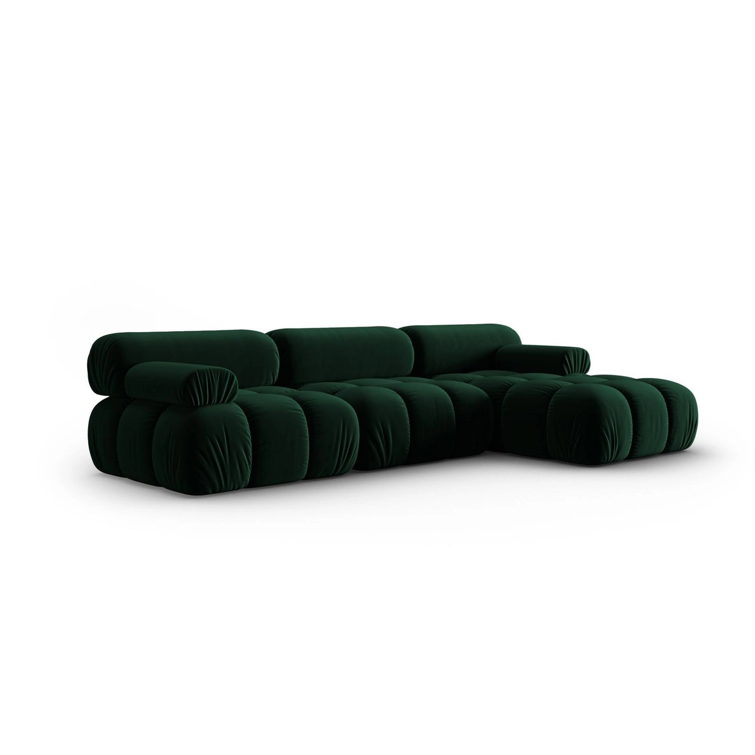Cortina Modulares 4-Sitzer Ecksofa, Rechte Seite, aus Samt in Flaschengrün (Bluvel 78), 282x155 cm von Cosmopolitan Design – Bild 3