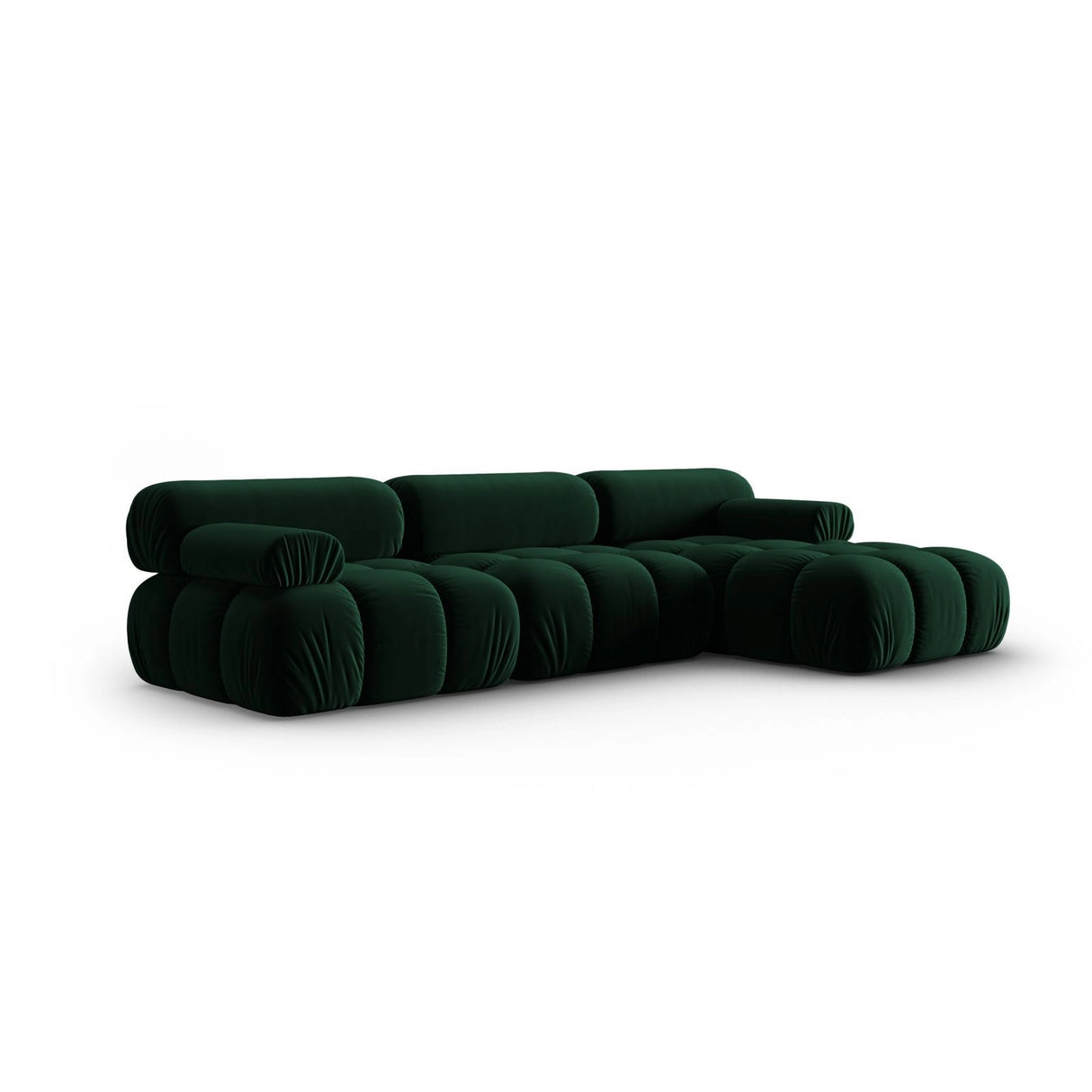 Cortina Modulares 4-Sitzer Ecksofa, Rechte Seite, aus Samt in Flaschengrün (Bluvel 78), 282x155 cm von Cosmopolitan Design – Bild 3