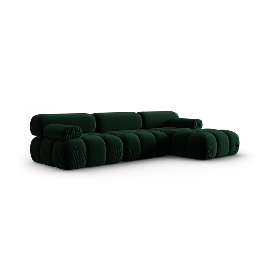 Cortina Modulares 4-Sitzer Ecksofa, Rechte Seite, aus Samt in Flaschengrün (Bluvel 78), 282x155 cm von Cosmopolitan Design – Bild 3