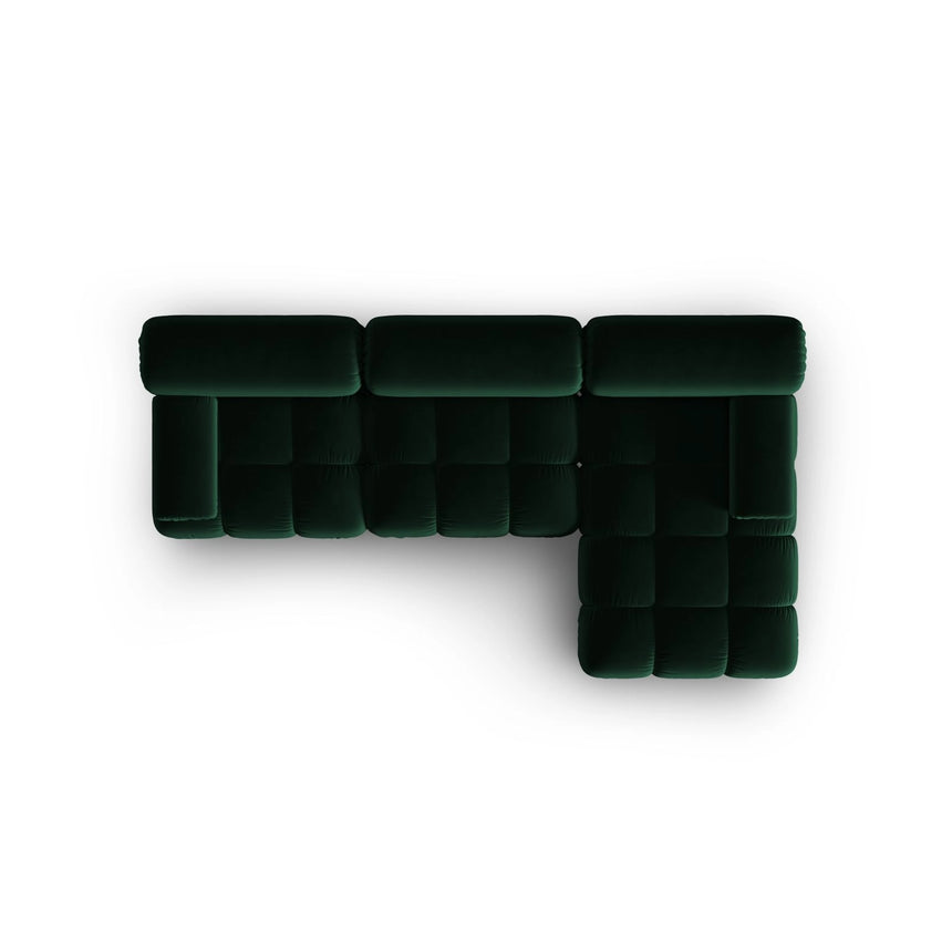 Cortina Modulares 4-Sitzer Ecksofa, Rechte Seite, aus Samt in Flaschengrün (Bluvel 78), 282x155 cm von Cosmopolitan Design – Bild 6