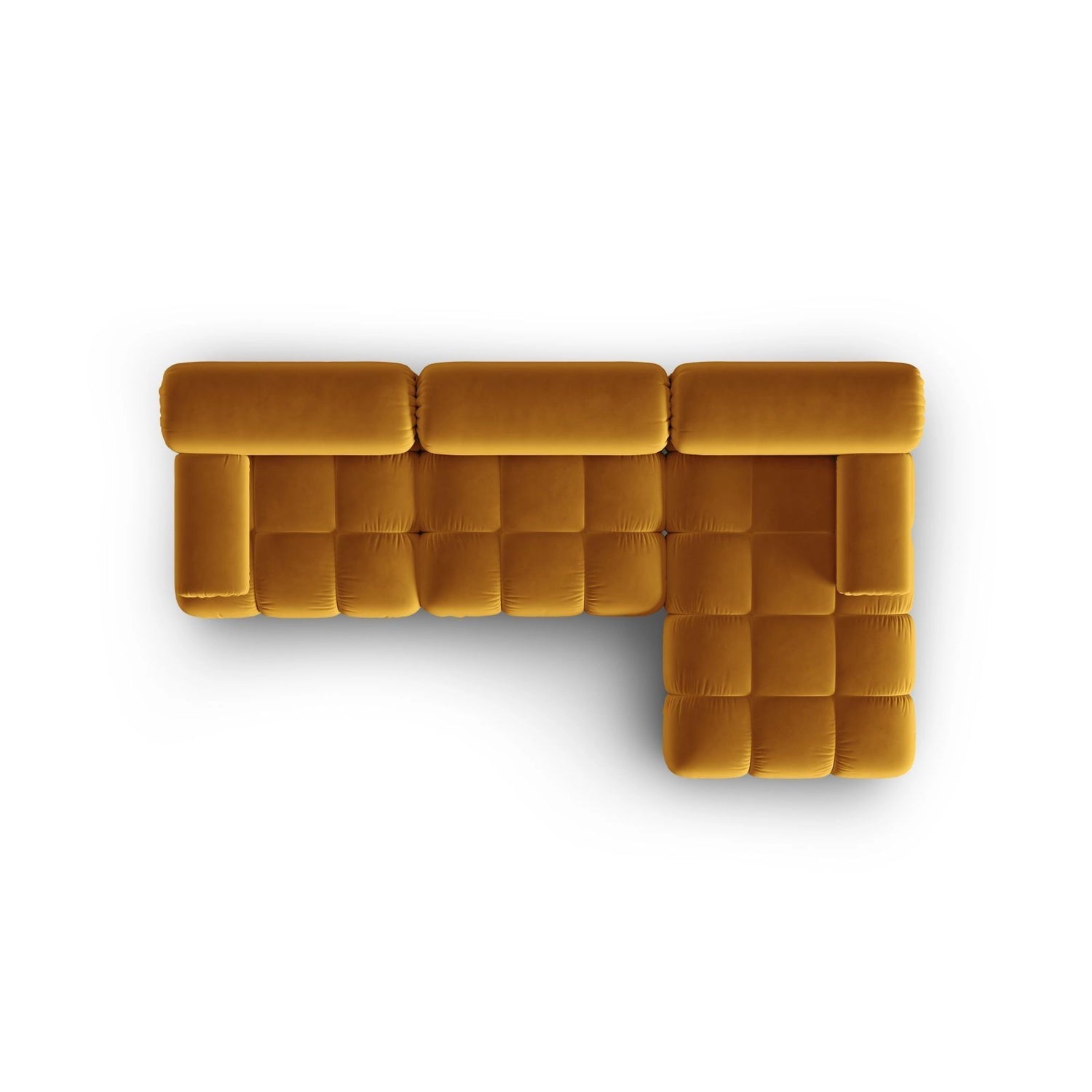 Cortina Modulares 4-Sitzer Ecksofa, Rechte Seite, aus Samt in Gelb (Bluvel 68), 282x155 cm von Cosmopolitan Design – Bild 6