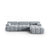 Cortina Modulares 4-Sitzer Ecksofa, Rechte Seite, aus Samt in Hellblau (Bluvel 06), 282x155 cm von Cosmopolitan Design – Bild 1