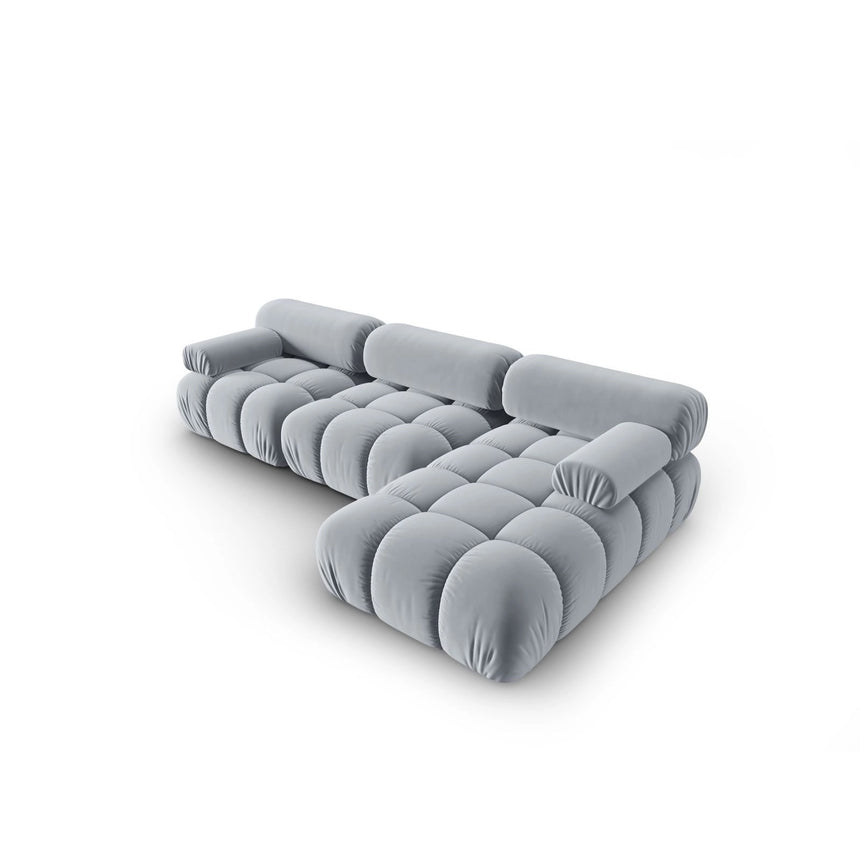 Cortina Modulares 4-Sitzer Ecksofa, Rechte Seite, aus Samt in Hellblau (Bluvel 06), 282x155 cm von Cosmopolitan Design – Bild 4
