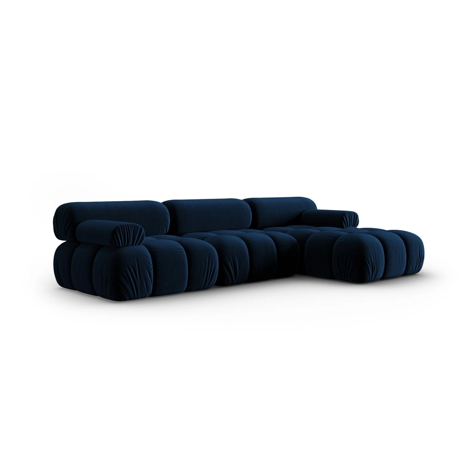 Cortina Modulares 4-Sitzer Ecksofa, Rechte Seite, aus Samt in Königsblau (Bluvel 86), 282x155 cm von Cosmopolitan Design – Bild 3