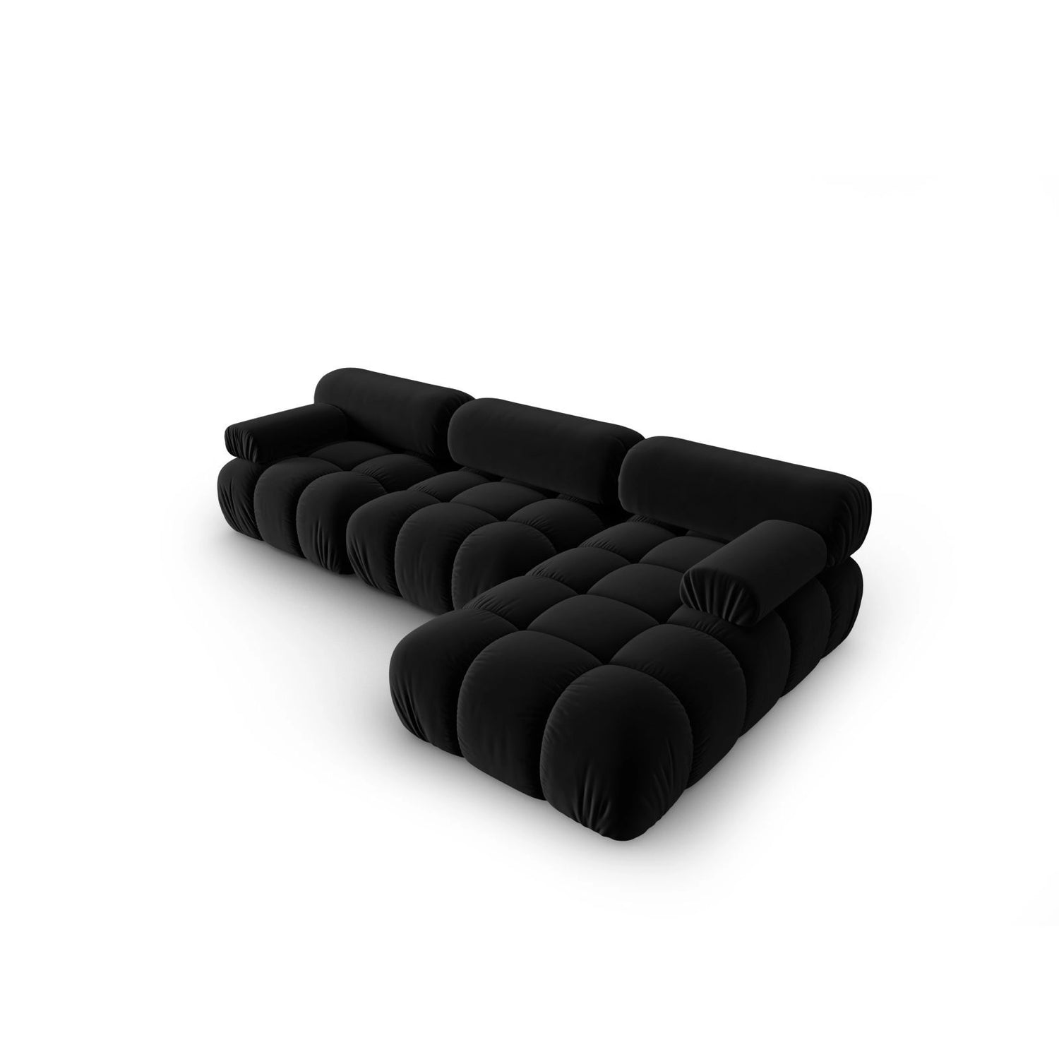 Cortina Modulares 4-Sitzer Ecksofa, Rechte Seite, aus Samt in Schwarz (Bluvel 19), 282x155 cm von Cosmopolitan Design – Bild 4