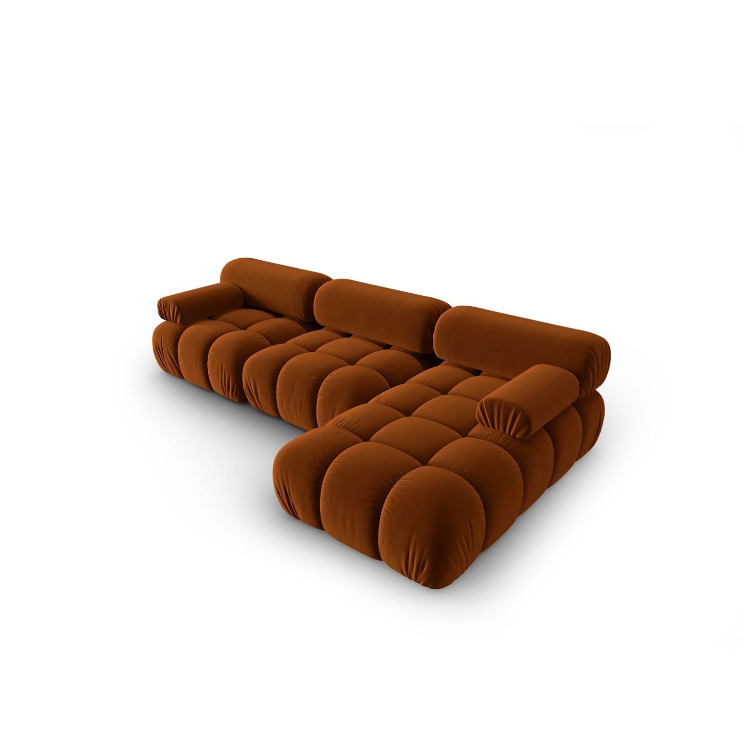 Cortina Modulares 4-Sitzer Ecksofa, Rechte Seite, aus Samt in Terrakotta (Bluvel 4215), 282x155 cm von Cosmopolitan Design – Bild 4