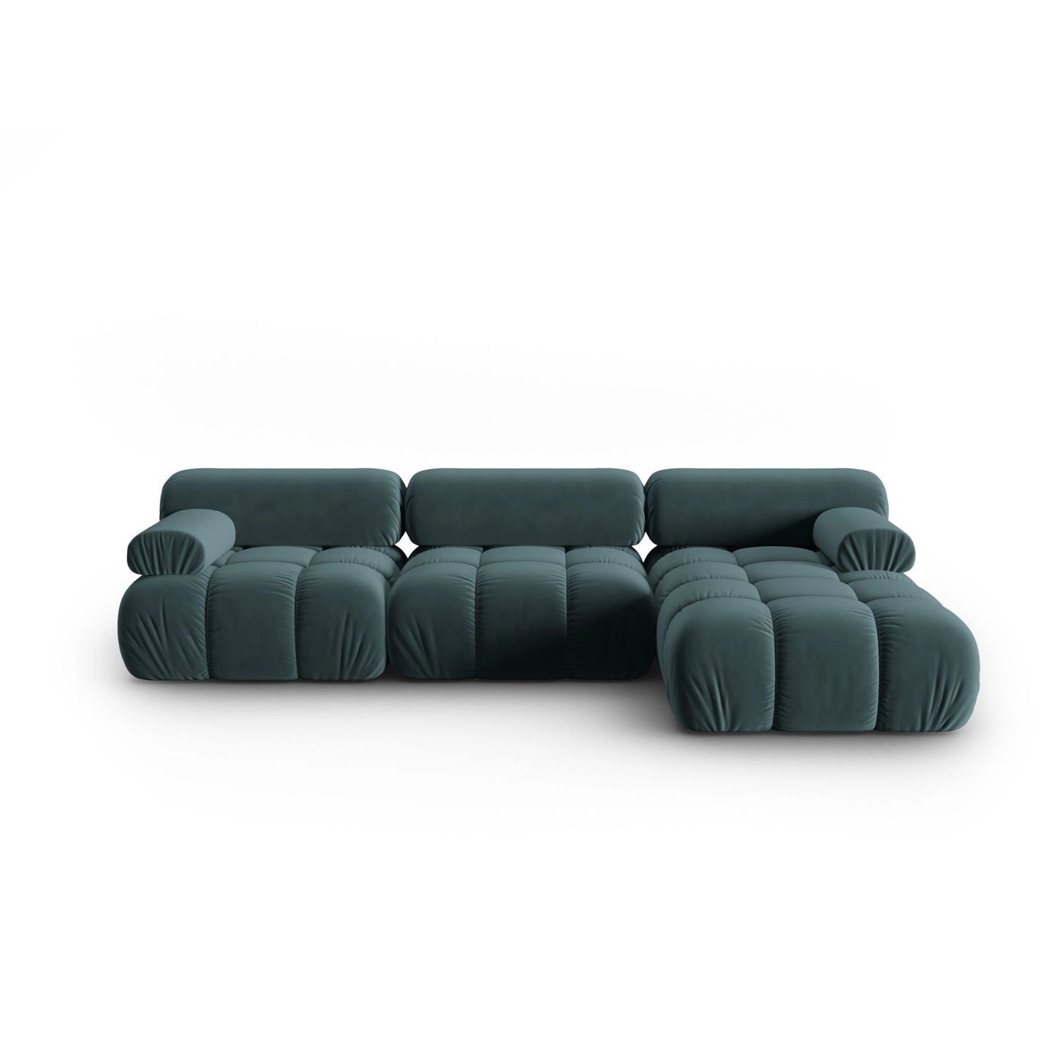 Cortina Modulares 4-Sitzer Ecksofa, Rechte Seite, aus Samt in Türkis (Bluvel 85), 282x155 cm von Cosmopolitan Design – Bild 1