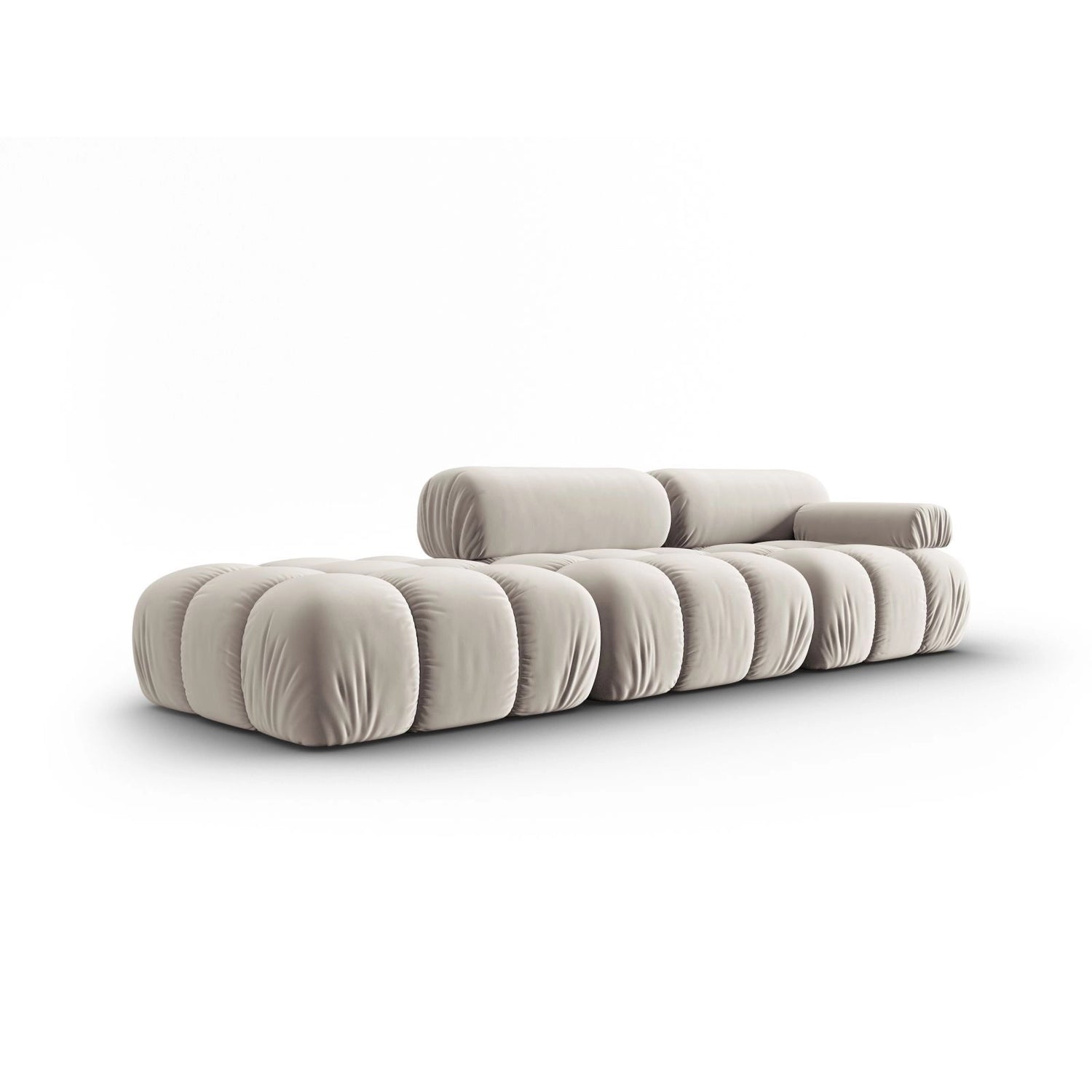 Cortina Modulares 4-Sitzer Sofa, Linke Seite, aus Samt in Dunkelbeige (Bluvel 30), 282x94 cm von Cosmopolitan Design – Bild 3