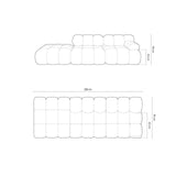 Cortina Modulares 4-Sitzer Sofa, Linke Seite, aus Samt in Gelb (Bluvel 68), 282x94 cm von Cosmopolitan Design – Bild 2