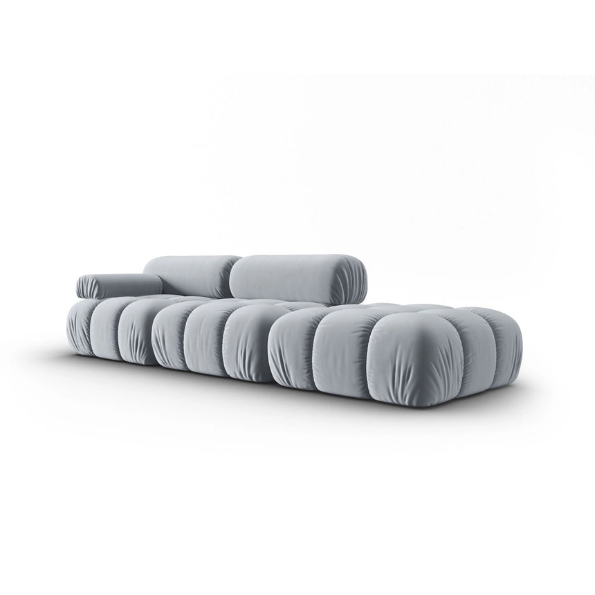 Cortina Modulares 4-Sitzer Sofa, Linke Seite, aus Samt in Hellblau (Bluvel 06), 282x94 cm von Cosmopolitan Design – Bild 3