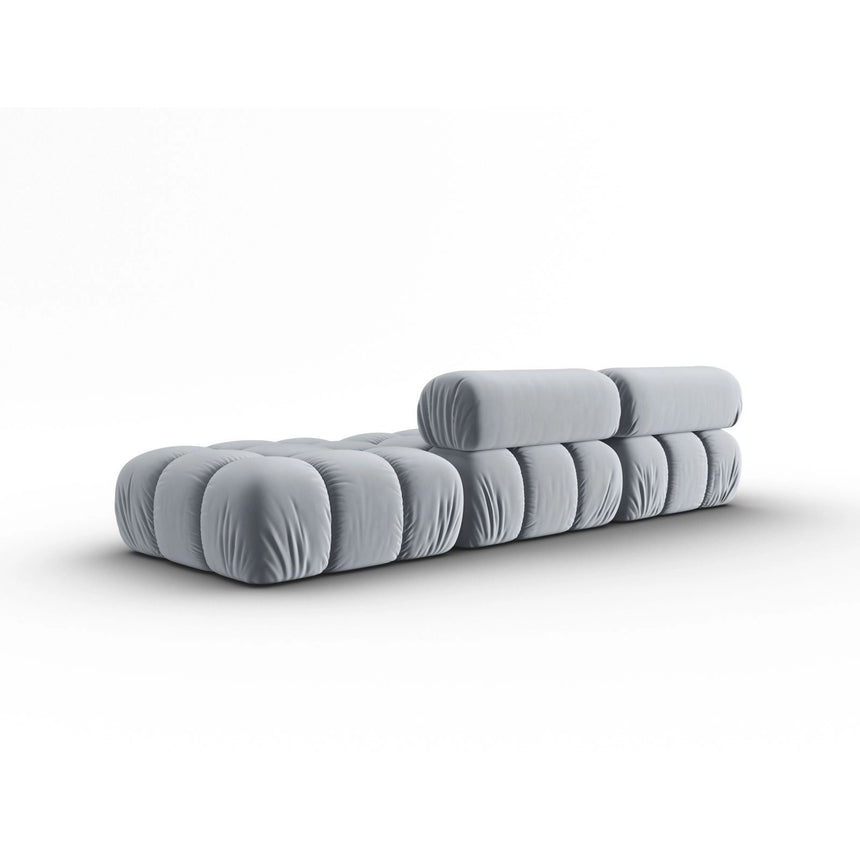 Cortina Modulares 4-Sitzer Sofa, Linke Seite, aus Samt in Hellblau (Bluvel 06), 282x94 cm von Cosmopolitan Design – Bild 4
