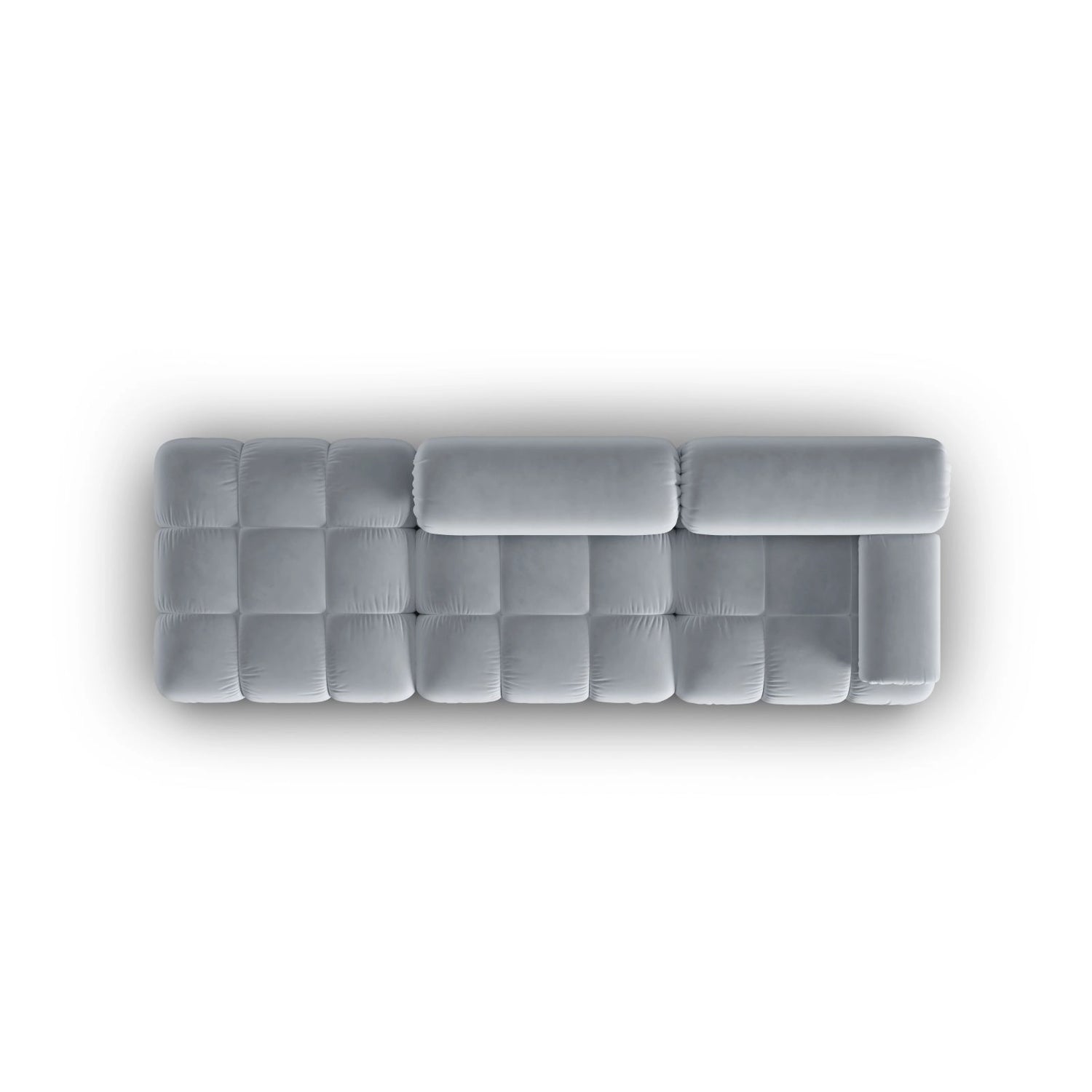 Cortina Modulares 4-Sitzer Sofa, Linke Seite, aus Samt in Hellblau (Bluvel 06), 282x94 cm von Cosmopolitan Design – Bild 5