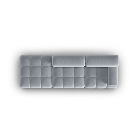 Cortina Modulares 4-Sitzer Sofa, Linke Seite, aus Samt in Hellblau (Bluvel 06), 282x94 cm von Cosmopolitan Design – Bild 5