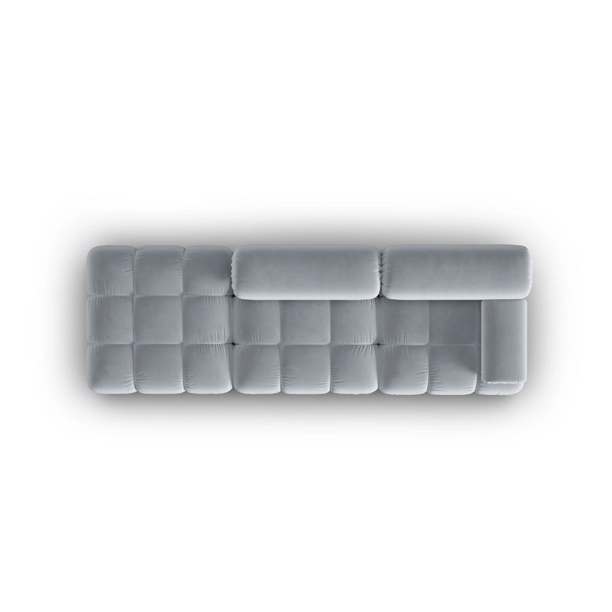 Cortina Modulares 4-Sitzer Sofa, Linke Seite, aus Samt in Hellblau (Bluvel 06), 282x94 cm von Cosmopolitan Design – Bild 5