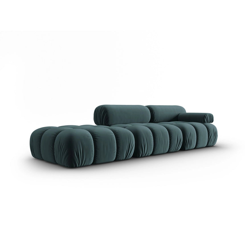 Cortina Modulares 4-Sitzer Sofa, Linke Seite, aus Samt in Türkis (Bluvel 85), 282x94 cm von Cosmopolitan Design – Bild 3