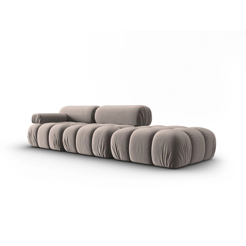 Cortina Modulares 4-Sitzer Sofa, Rechte Seite, aus Samt in Cappuccino (Bluvel 40), 282x94 cm von Cosmopolitan Design – Bild 3