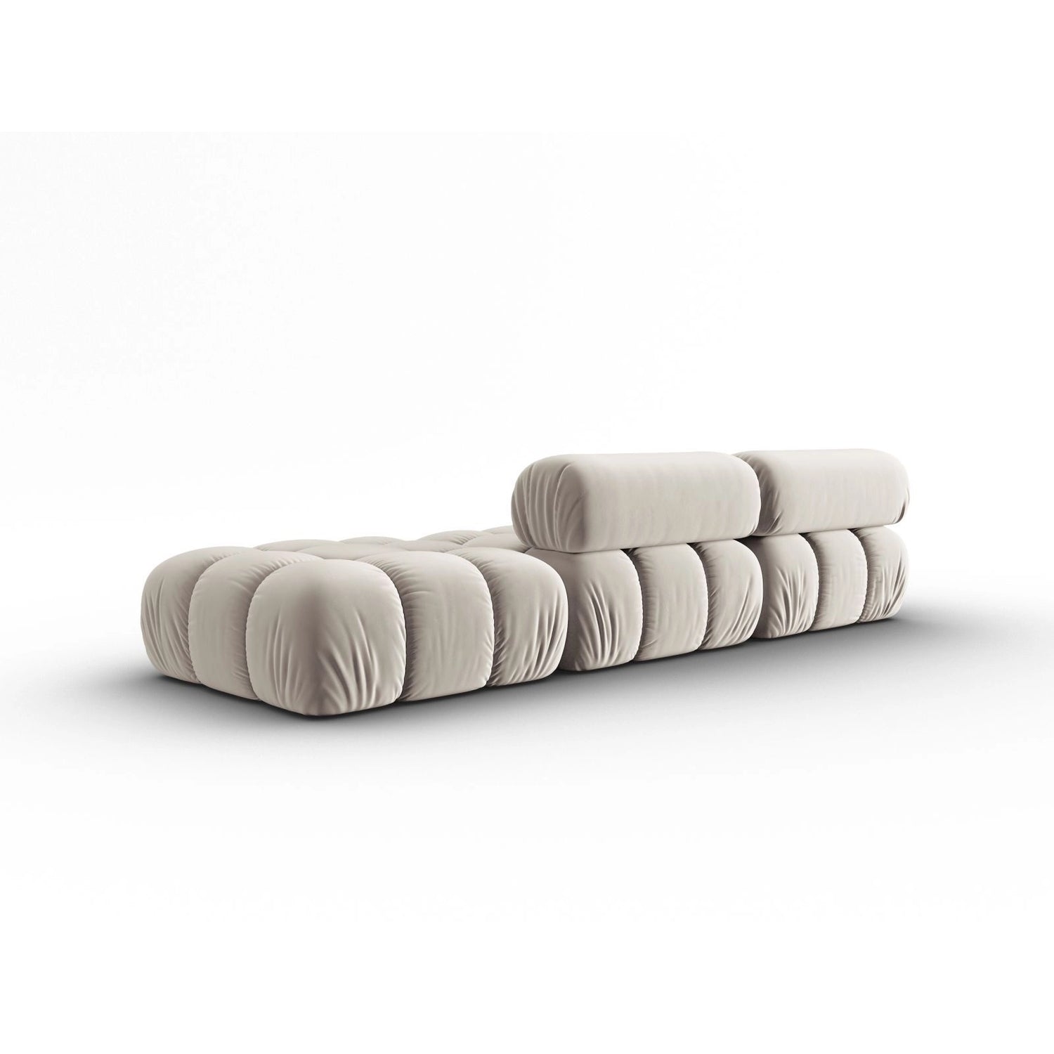 Cortina Modulares 4-Sitzer Sofa, Rechte Seite, aus Samt in Dunkelbeige (Bluvel 30), 282x94 cm von Cosmopolitan Design – Bild 4