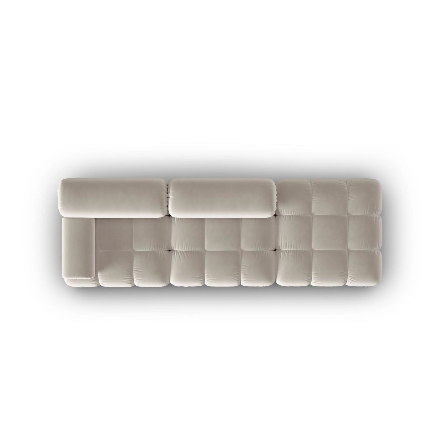 Cortina Modulares 4-Sitzer Sofa, Rechte Seite, aus Samt in Dunkelbeige (Bluvel 30), 282x94 cm von Cosmopolitan Design – Bild 5
