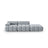 Cortina Modulares 4-Sitzer Sofa, Rechte Seite, aus Samt in Hellblau (Bluvel 06), 282x94 cm von Cosmopolitan Design – Bild 1