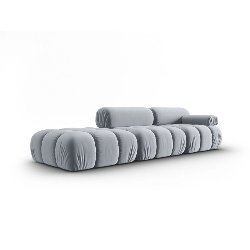 Cortina Modulares 4-Sitzer Sofa, Rechte Seite, aus Samt in Hellblau (Bluvel 06), 282x94 cm von Cosmopolitan Design – Bild 3
