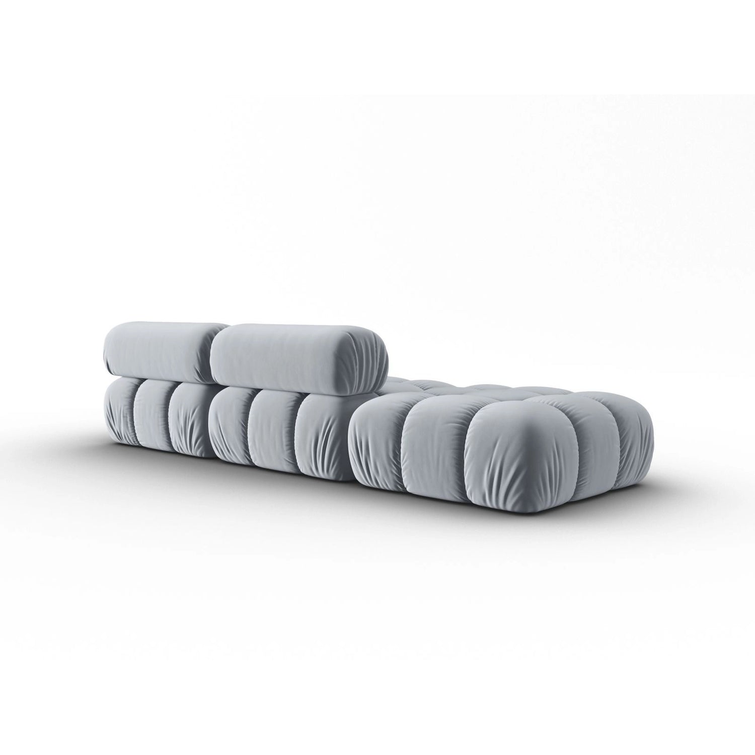 Cortina Modulares 4-Sitzer Sofa, Rechte Seite, aus Samt in Hellblau (Bluvel 06), 282x94 cm von Cosmopolitan Design – Bild 4