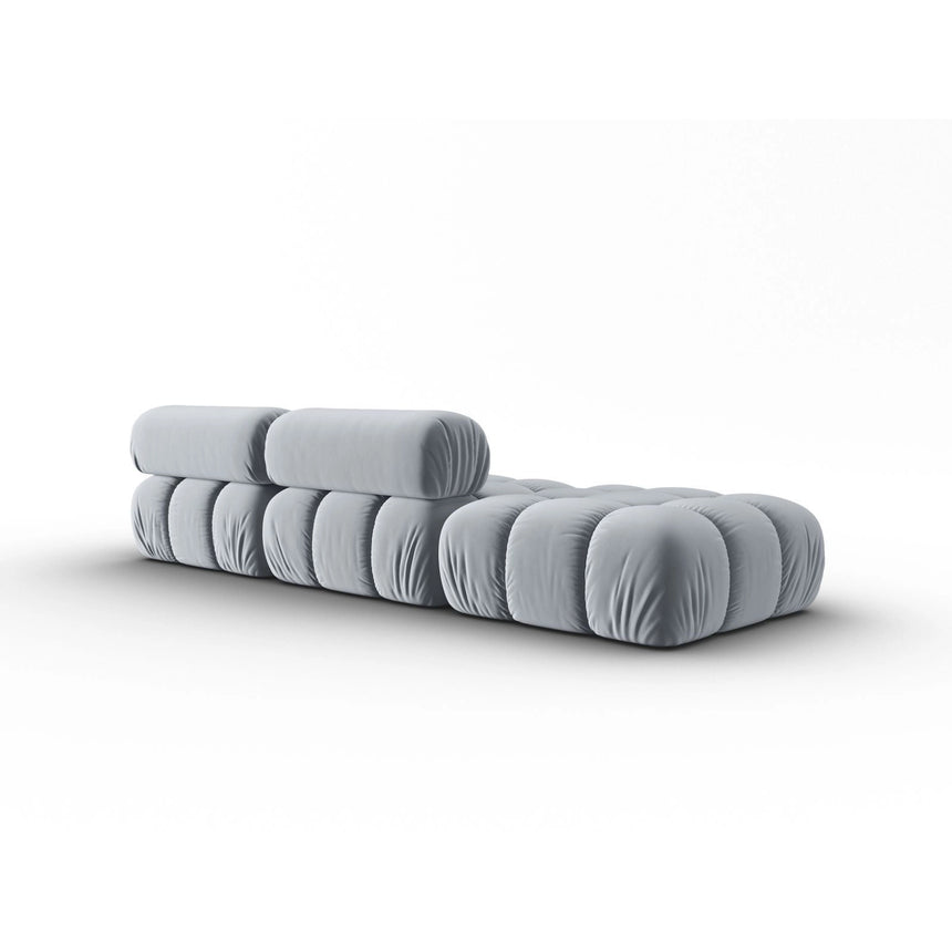 Cortina Modulares 4-Sitzer Sofa, Rechte Seite, aus Samt in Hellblau (Bluvel 06), 282x94 cm von Cosmopolitan Design – Bild 4