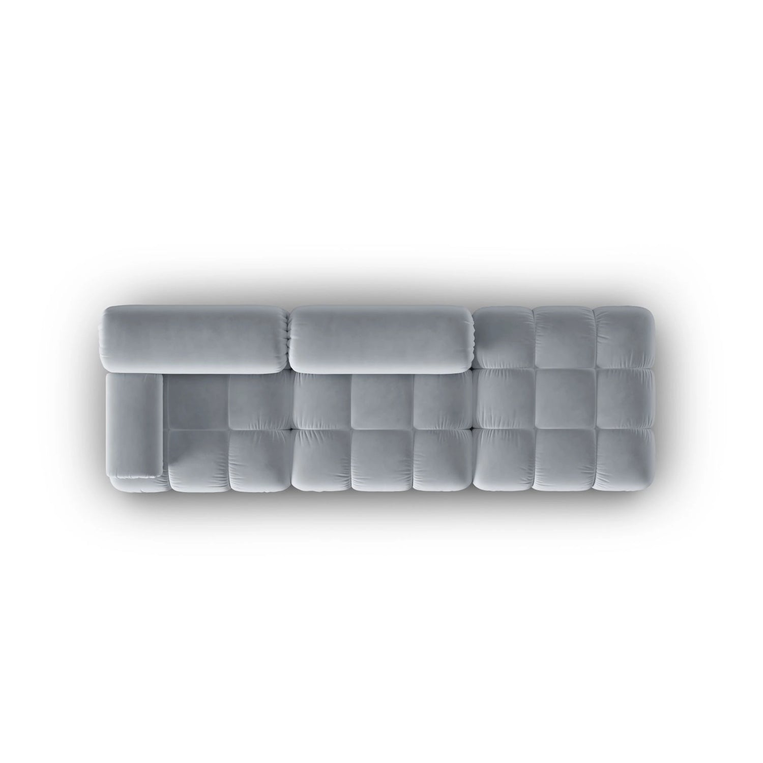 Cortina Modulares 4-Sitzer Sofa, Rechte Seite, aus Samt in Hellblau (Bluvel 06), 282x94 cm von Cosmopolitan Design – Bild 5