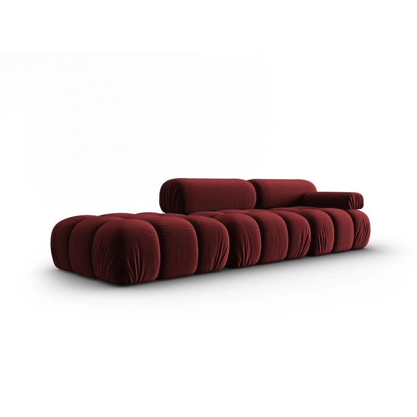 Cortina Modulares 4-Sitzer Sofa, Rechte Seite, aus Samt in Rot (Bluvel 59), 282x94 cm von Cosmopolitan Design – Bild 3