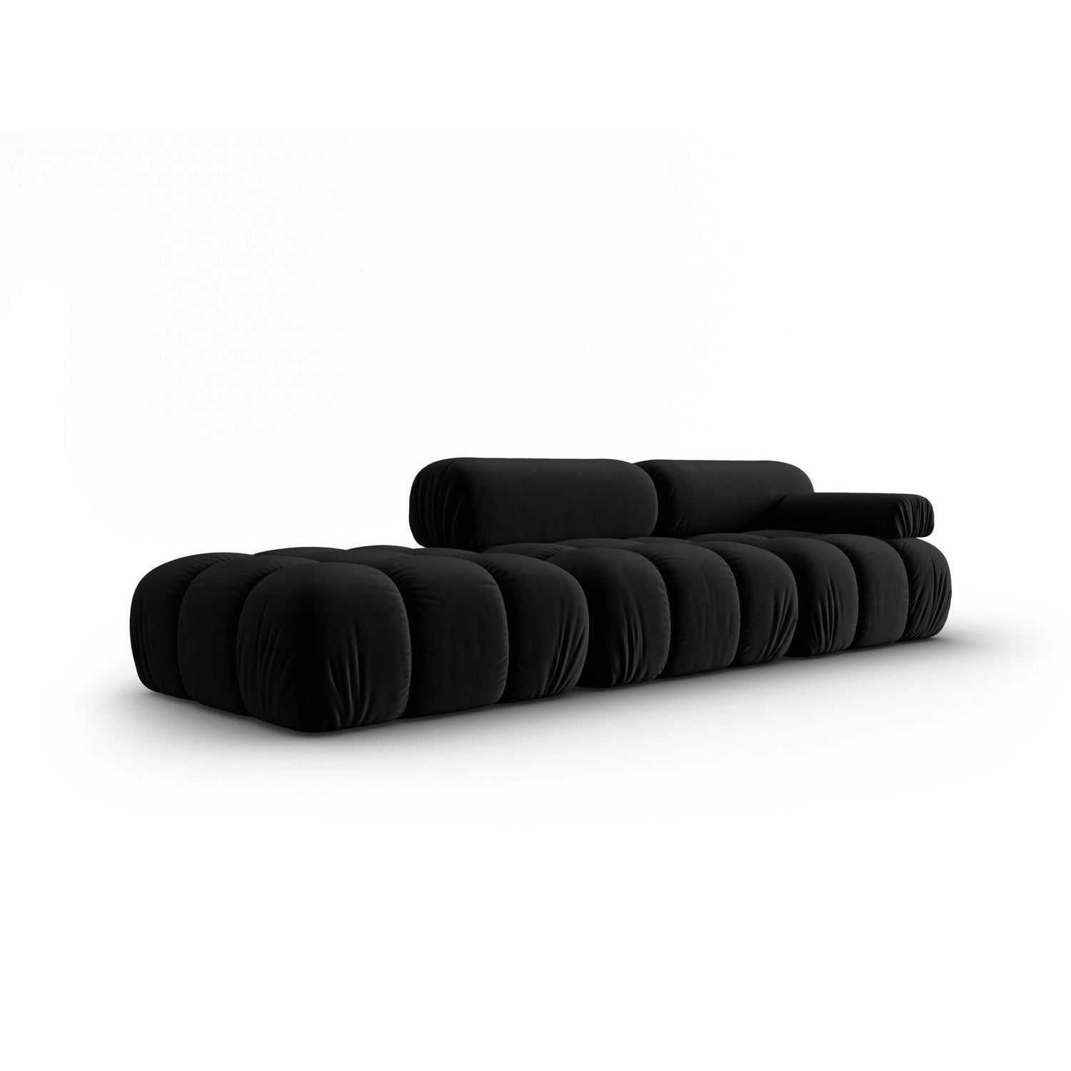 Cortina Modulares 4-Sitzer Sofa, Rechte Seite, aus Samt in Schwarz (Bluvel 19), 282x94 cm von Cosmopolitan Design – Bild 3