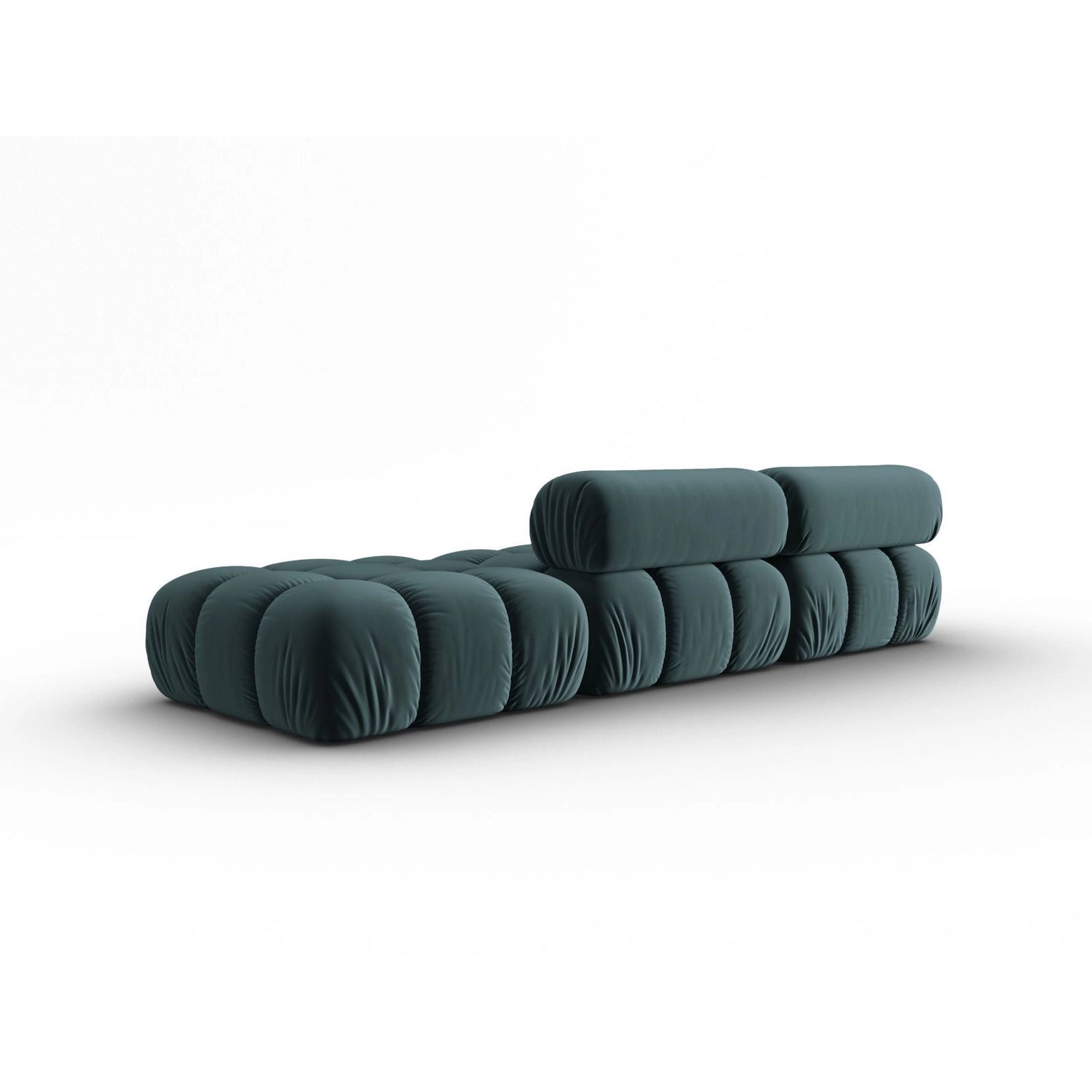 Cortina Modulares 4-Sitzer Sofa, Rechte Seite, aus Samt in Türkis (Bluvel 85), 282x94 cm von Cosmopolitan Design – Bild 4