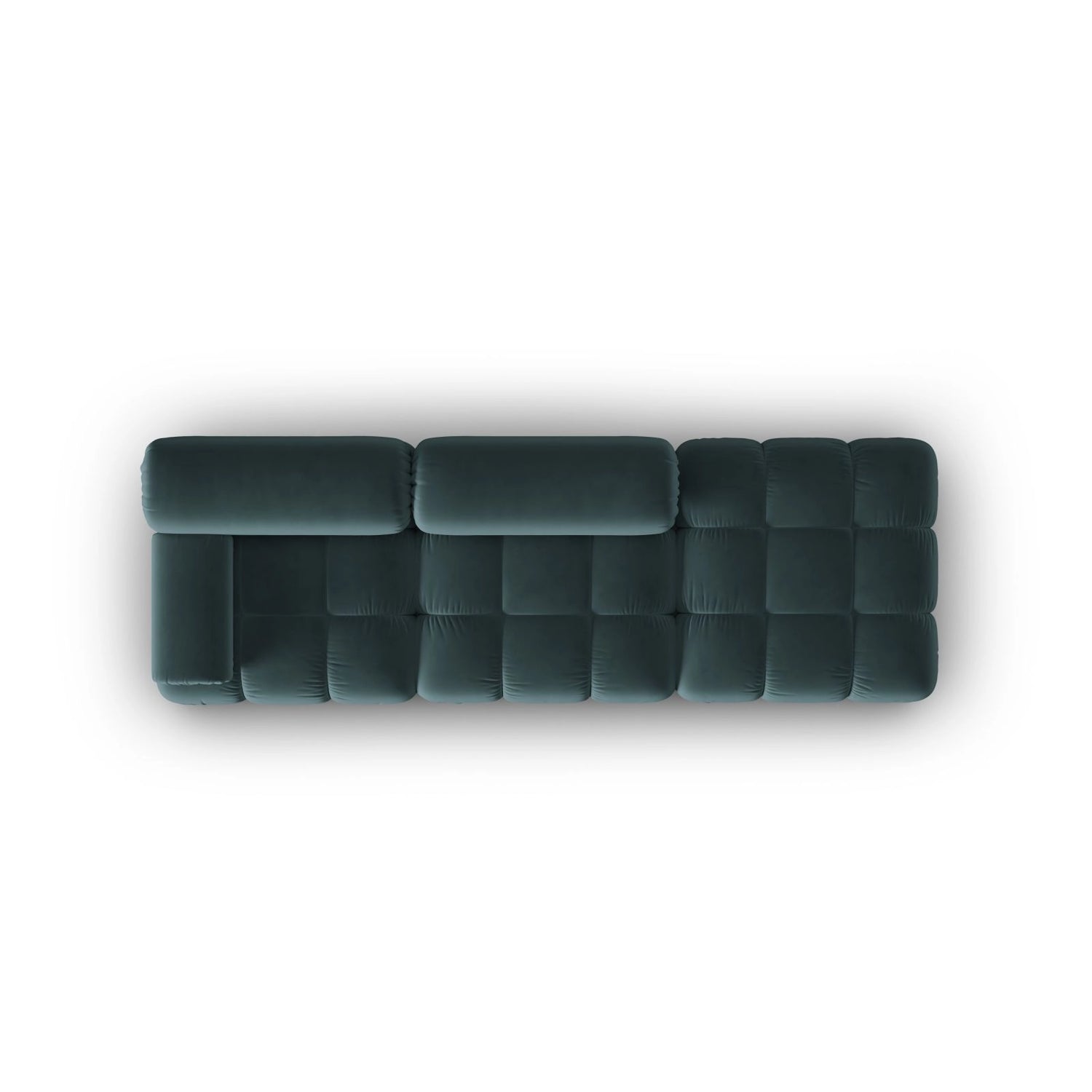 Cortina Modulares 4-Sitzer Sofa, Rechte Seite, aus Samt in Türkis (Bluvel 85), 282x94 cm von Cosmopolitan Design – Bild 5